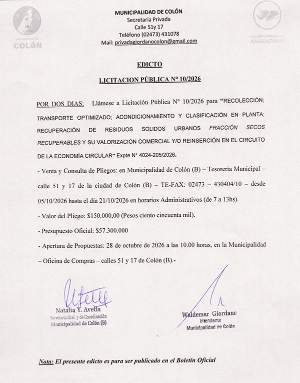 Municipio de Colon PBA