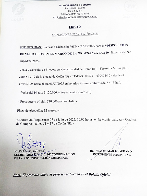 Municipio de Colon PBA