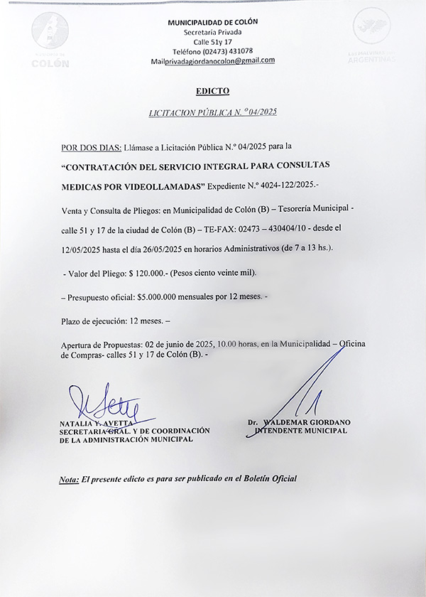 Municipio de Colon PBA