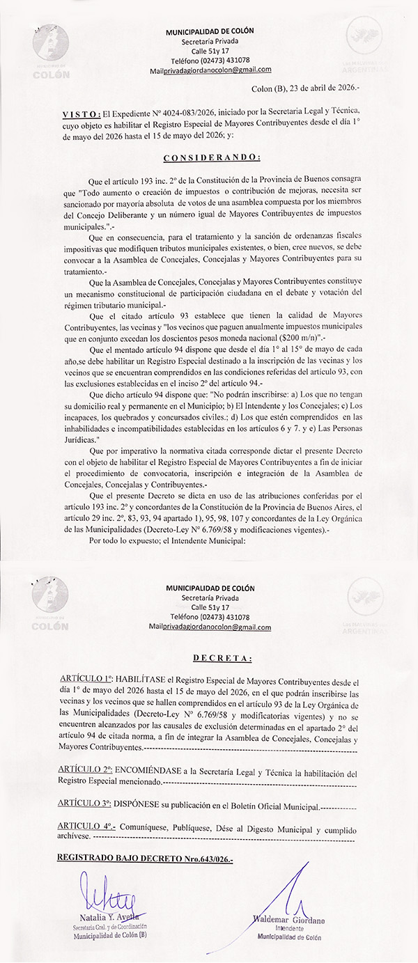 Municipio de Colon PBA